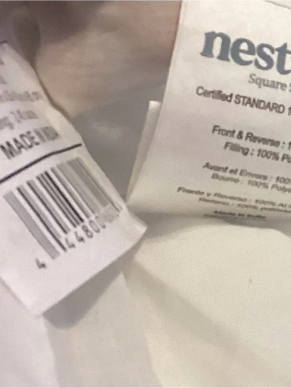 NESTWELL 2  White COTTON Pillow Shams SZ  20” X 26” Lightly Quilted Lightweight